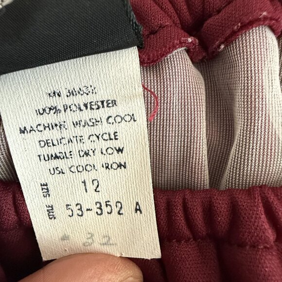 Vintage 70s Maxi Dress Burgundy Ruffle Lace Trim Peasant Cottage - Picture 4 of 9